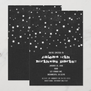 verblasste Black Denim Starry Grunge Party Einladu Einladung