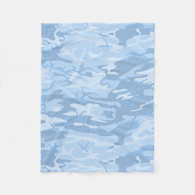 Verblasste blaue Camouflage Fleecedecke (Vorderseite)