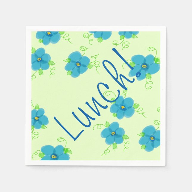 Verblasste Blues mit frisch gepressten Limonen Serviette (Vorderseite)