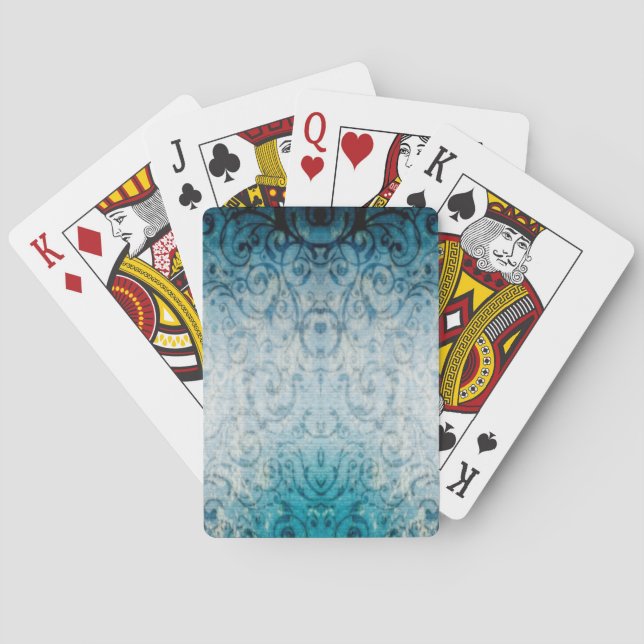 Verblaßte elegante blühen spielkarten (Rückseite)