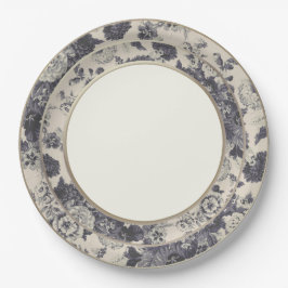 Verblaßte FarbeVintage BlumenToile feine Pappteller