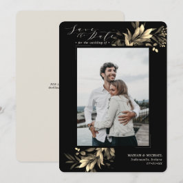 Verblasste Grüne Zurück und Taupe Hochzeit Save The Date