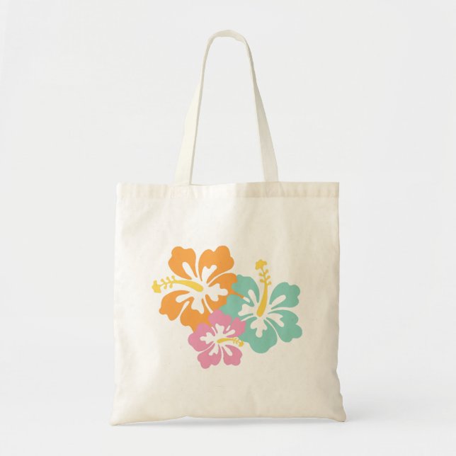 Verblasste hawaiianische Blume Tragetasche (Vorne)