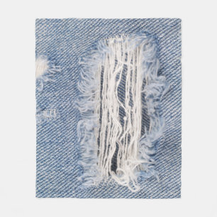 Verblasste Jeans Textur Fleecedecke