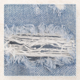 Verblasste Jeans Textur Glasuntersetzer