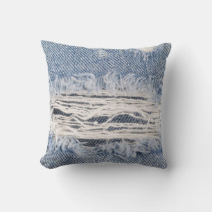 Verblasste Jeans Textur Kissen