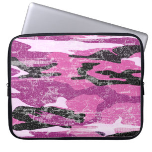 Verblaßte rosa Camouflage Laptopschutzhülle