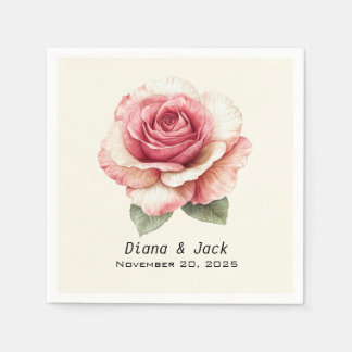 Verblasste rosa Rose Serviette