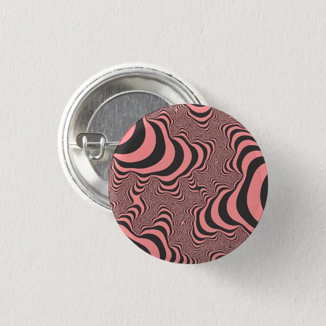 Verblasste rosa Zebrastreifen Button (Vorne & Hinten)