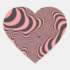 Verblasste rosa Zebrastreifen Herz-Aufkleber