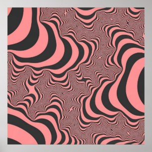 Verblasste rosa Zebrastreifen Poster