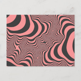 Verblasste rosa Zebrastreifen Postkarte