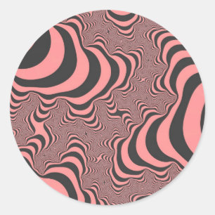 Verblasste rosa Zebrastreifen Runder Aufkleber