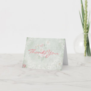 Verblasste Rosen Vintage-Design Danke