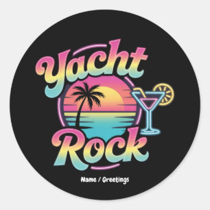 Verblasste Yacht-Rock-Bootparty – Sanfte Klänge & Runder Aufkleber