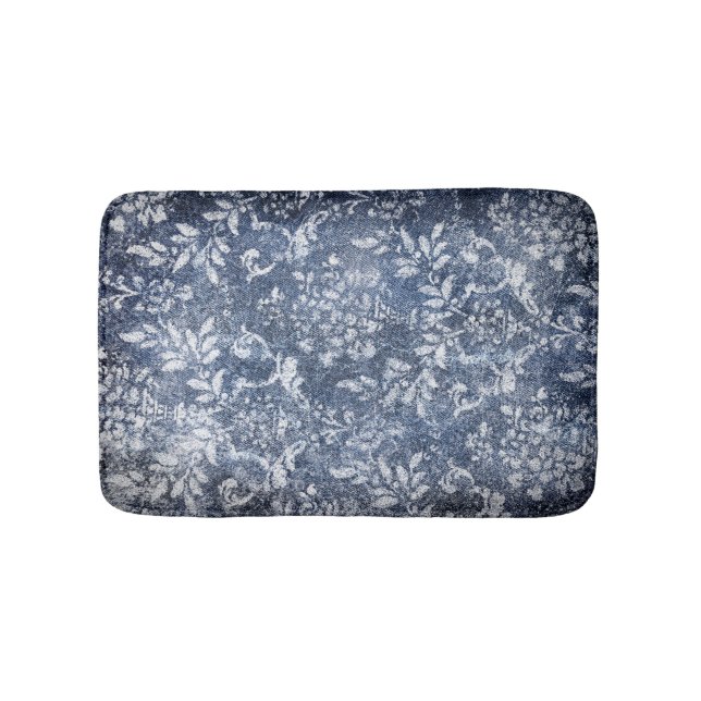 Verblasster Blumenbeweis: Grungy texturierter Hint Badematte (Vorderseite)