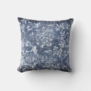 Verblasster Blumenbeweis: Grungy texturierter Hint Kissen