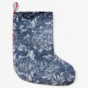 Verblasster Blumenbeweis: Grungy texturierter Hint Kleiner Weihnachtsstrumpf