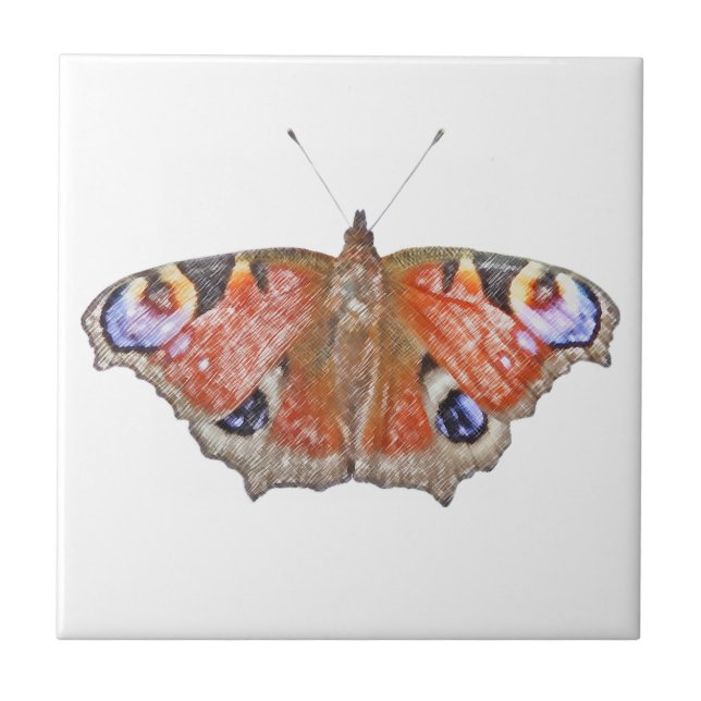 verblaßter Schmetterling Fliese (Vorderseite)