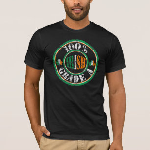 Verblaßtes "100% ordnen ein irisches" Shirt