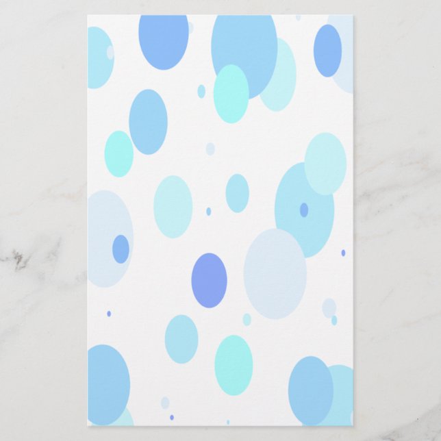 Verblaßtes Blau sprudelt Briefpapier (Vorderseite)