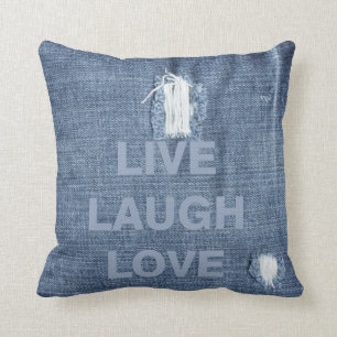 Verblaßtes Denim Kissen