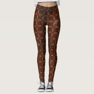 Verblasstes Herzspitzenmuster Leggings