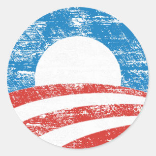 Verblaßtes Obama-Logo Runder Aufkleber