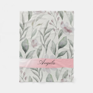 Verblasstes Rosa Blumen Fleecedecke