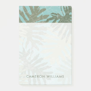 Verblaßtes tropisches Blätter Post-it Klebezettel