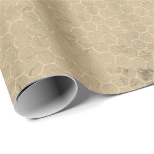 Verbleibte Kraft Gold Honeycomb Bekleidete Grunge  Geschenkpapier