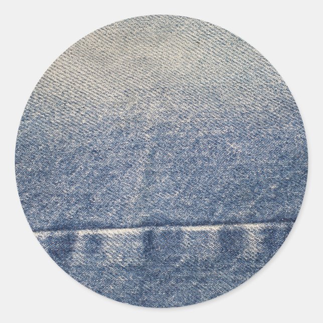 Verblendete Jeans / Denim Fabric Runder Aufkleber (Vorderseite)