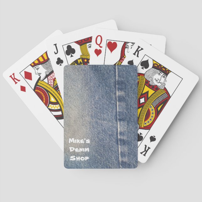 Verblendete Jeans / Denim Fabric Spielkarten (Rückseite)