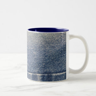 Verblendete Jeans / Denim Fabric Zweifarbige Tasse