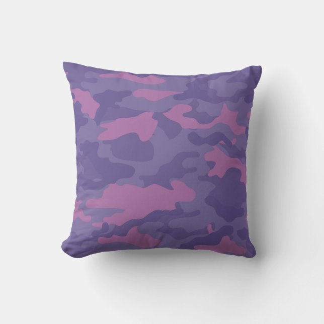 Verblendete Lila Camouflage Kissen (Vorderseite)