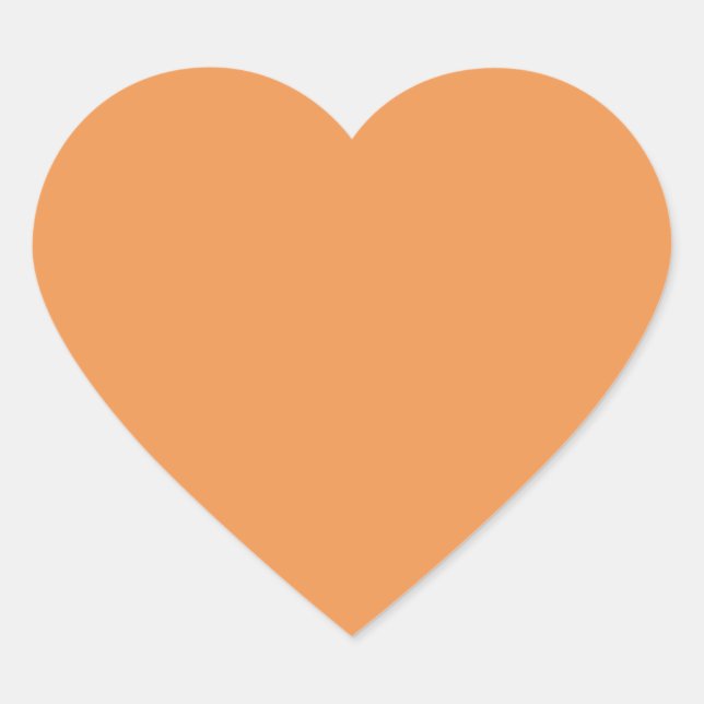 Verblendete Orange (feste Farbe) Herz-Aufkleber (Vorderseite)