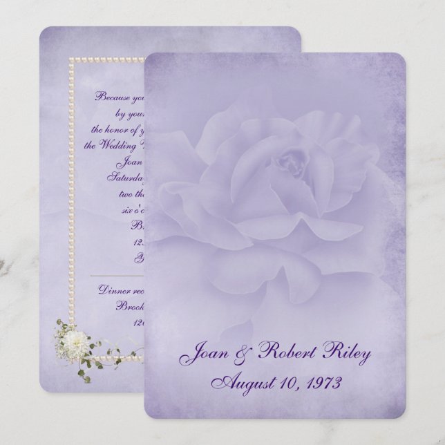 Verblendete Rose Vow Erneuerung Einladung (Vorne/Hinten)