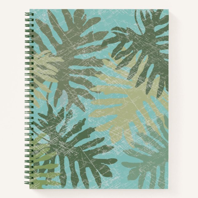 Verblendete tropische Blätter Notizbuch (Vorderseite)