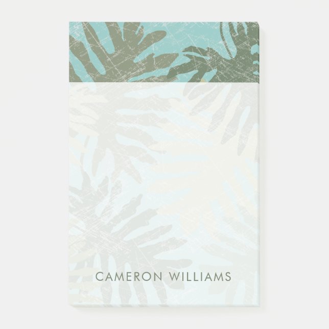 Verblendete tropische Blätter Post-it Klebezettel (Vorderseite)