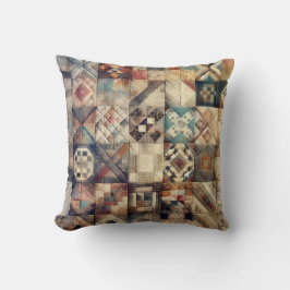 Verblendetes Patchwork-Quiltdesign Kissen