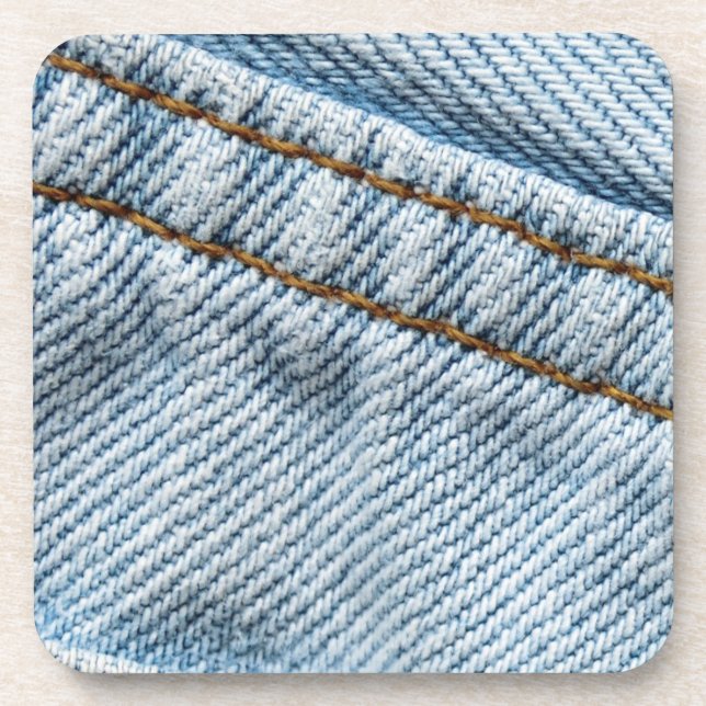 verblichene blaue Jeans Getränkeuntersetzer (Vorderseite)