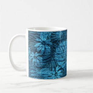 Verblichene Jeans mit tropischem Blätter-Muster Kaffeetasse