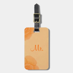 Verblichene Orange-Rose Personalisierte Mr. Luggag Gepäckanhänger