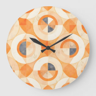 verblichene Terra Geometrics Große Wanduhr