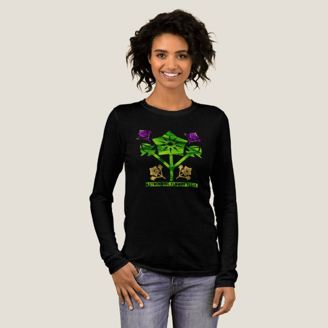 Verblüffender Stil der Blume Tri-Blend Shirt (Volle Vorderseite)