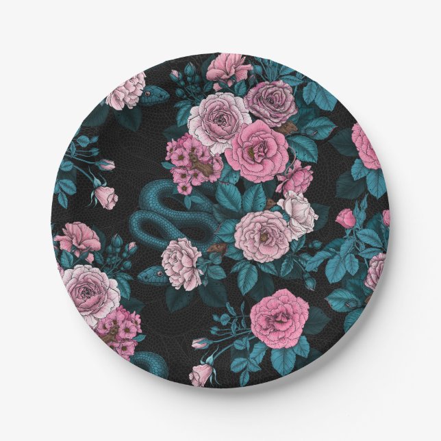 Verborgen in den Rose 2 Pappteller (Vorderseite)