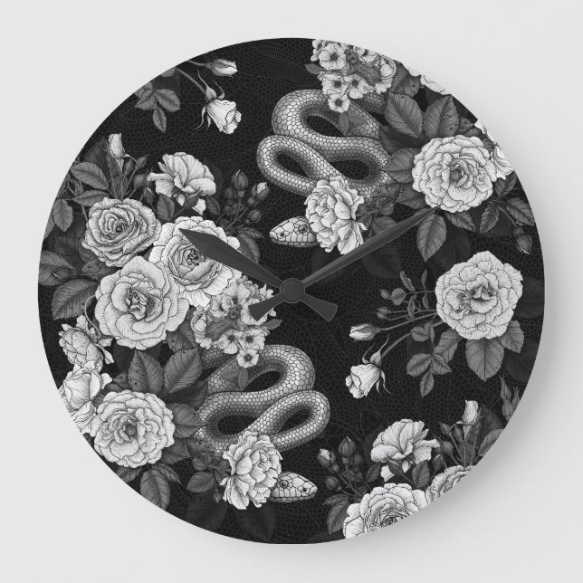 Verborgen in den Rose 3 Große Wanduhr (Vorderseite)