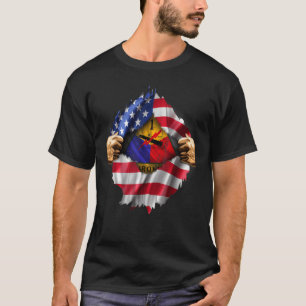 Verborgene amerikanische Flagge 1 gepanzerte Abtei T-Shirt