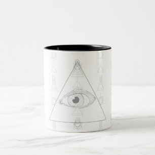 Verborgenes Auge Geheimwissen Esoterische Geometri Zweifarbige Tasse