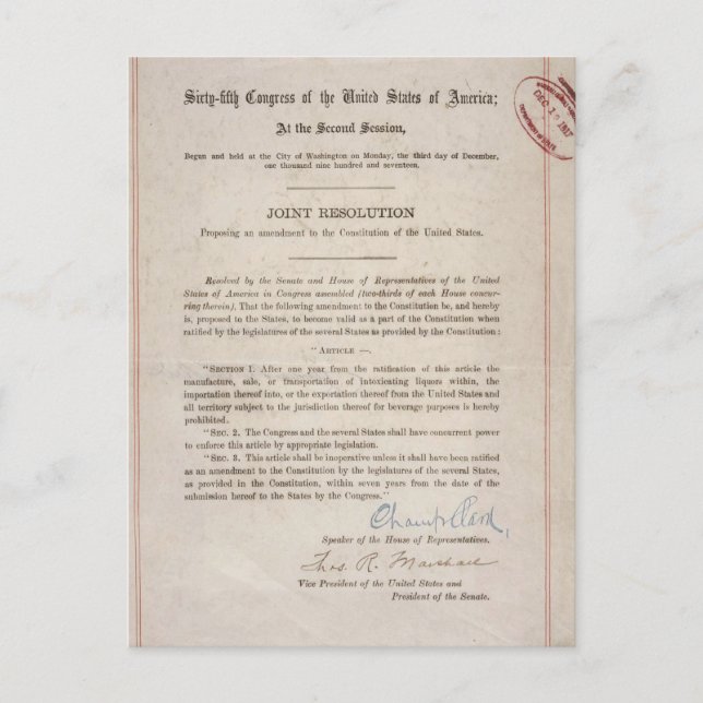 Verbot 18. Änderung Postkarte (Vorderseite)